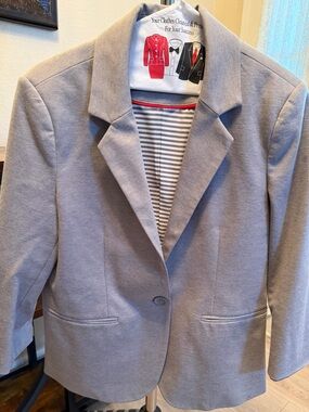 Women's Nicole Miller Original Single-Button Blazer Jacket - Tan/Medium